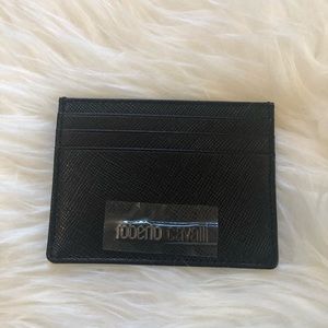 🆕 Roberto Cavalli Black Leather Wallet BNIB